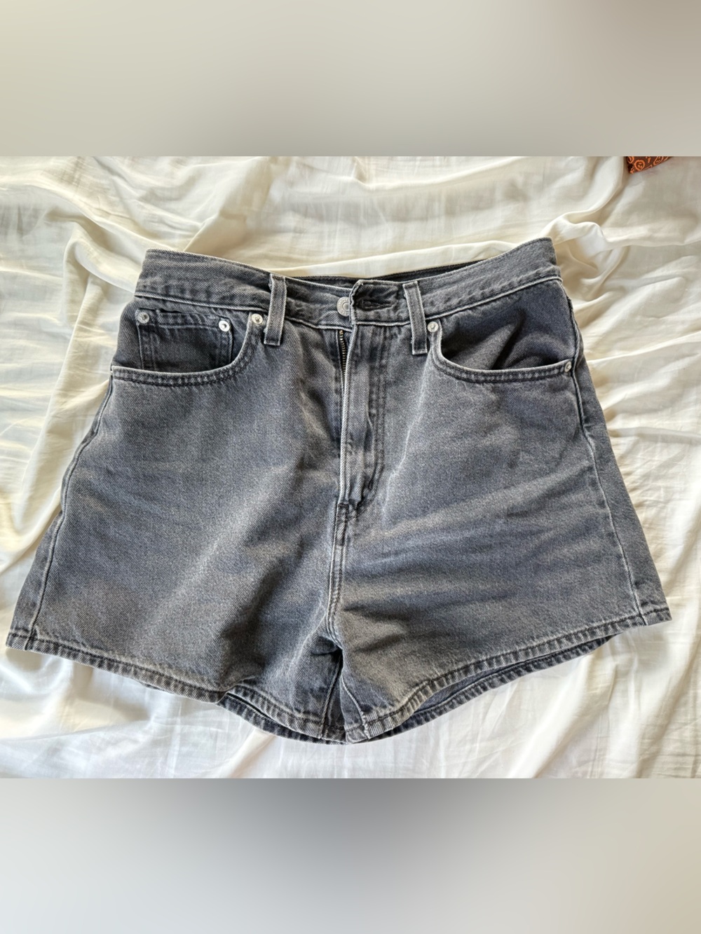 Levi’s High and Loose Washed Black Denim Shorts